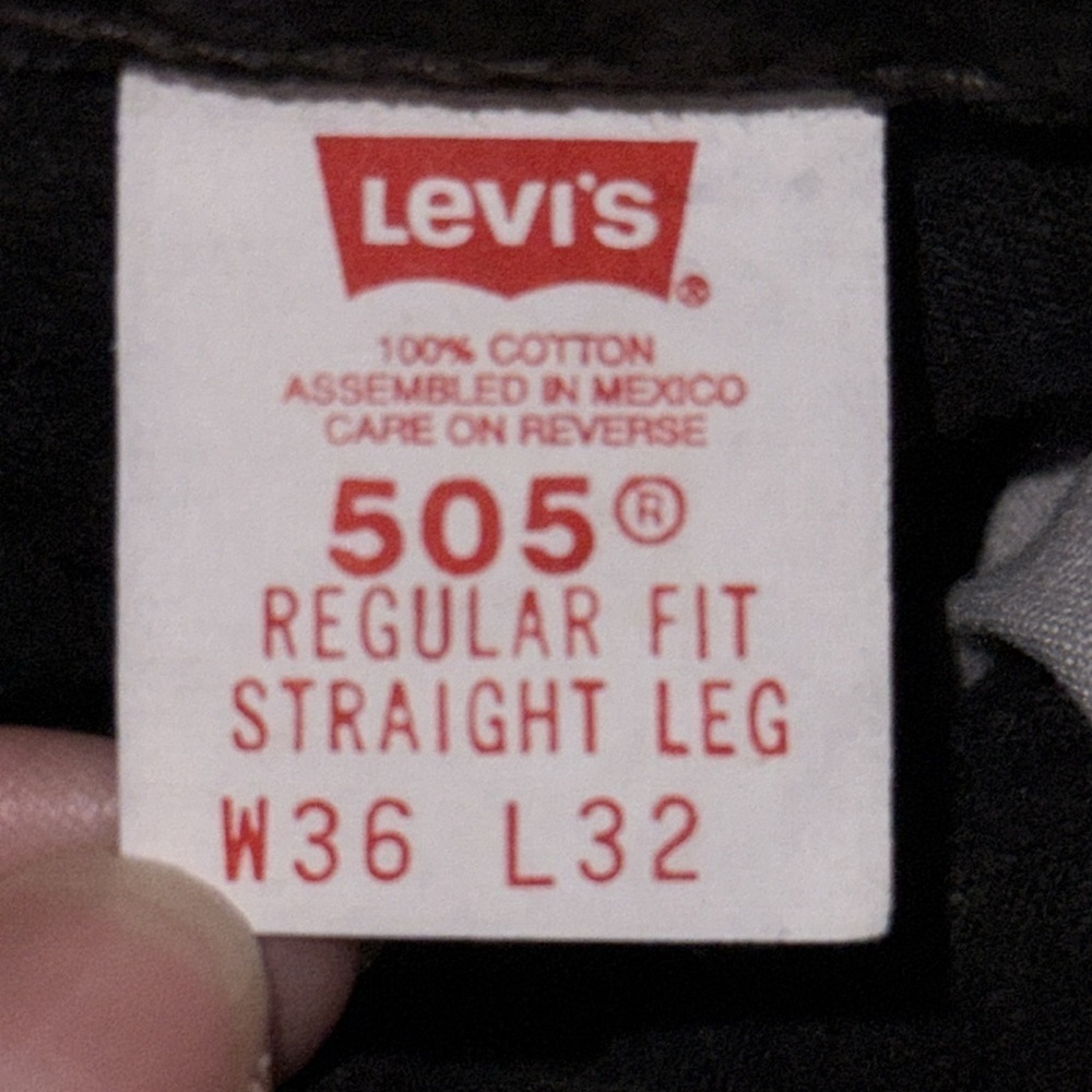 Levi’s 505 Vintage 1998 Black Wash Jeans SZ 36/32 - Picture 8 of 10